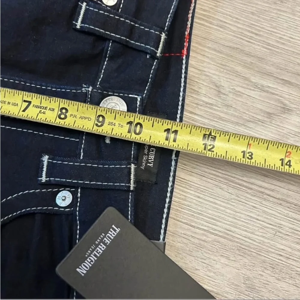 NWT True Religion Jennie High Rise Super Skinny Dark Blue Jeans. W25xL29 - Picture 11 of 12